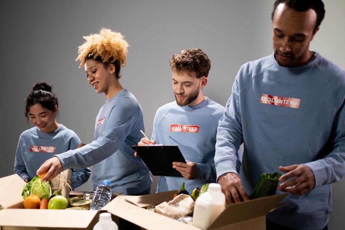 Charity volunteers